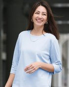 【ドゥクラッセ/DoCLASSE】のコンパクトフォルム/7分袖・ドゥクラッセTシャツ ペールブルー|ID: prp329100004919830 ipo3291000000037097630