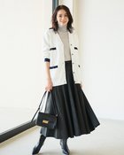 【ドゥクラッセ/DoCLASSE】の総針編み・飾りポケットVカーディガン ホワイト・パターン|ID: prp329100004919842 ipo3291000000037056787