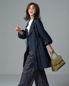 【ドゥクラッセ/DoCLASSE】のノーカラー・ドロストギャザーコート ミッドナイトブルー|ID: prp329100004919849 ipo3291000000036911032