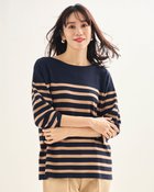 【ドゥクラッセ/DoCLASSE】の総針ニット・前後2WAYプルオーバー ベージュXネイビー|ID: prp329100004919857 ipo3291000000037244703