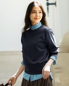 【ドゥクラッセ/DoCLASSE】のライトダンボールニット・パフ袖プルオーバー ミッドナイトブルー|ID: prp329100004919858 ipo3291000000036911084