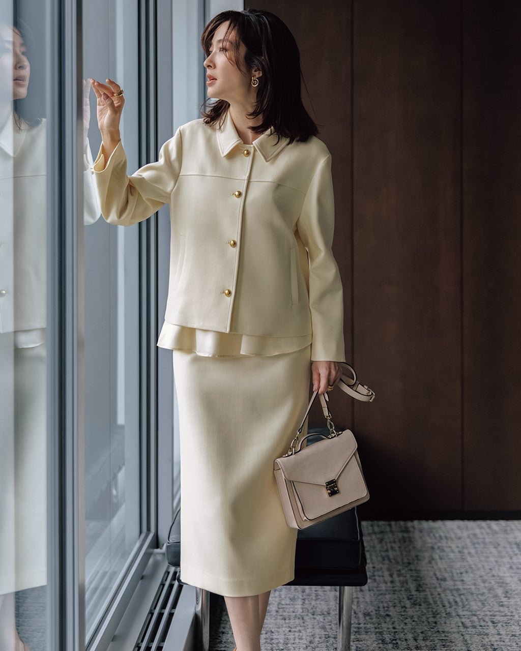 【ドゥクラッセ/DoCLASSE】の二重織ストレッチ・2WAYペプラムスカート 人気、トレンドファッション・服の通販 founy(ファニー) 　ファッション　Fashion　レディースファッション　Fashion for Women　セットアップ　Matching Sets　スカート・ミニ/ミディ/マキシ　Skirts / Mini, Midi & Maxi Skirts　おすすめ　Recommended / Our Picks　オケージョン　Occasion Wear　シンプル　Simple, Minimal　ジャケット　Jacket, Outerwear　ストレッチ　Stretch, Stretchy Fabric　スリット　Slit, Slit Detail　セットアップ　Set-Up, Coordinated Outfit　ダブル　Double, Double-Breasted　ペプラム　Peplum, Flared Hem　エレガント 上品　Elegant　 other-1|ID: prp329100004919863 ipo3291000000036911108