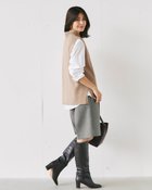 【ドゥクラッセ/DoCLASSE】の片畦編み・ボトルネックベスト ベージュ|ID: prp329100004919867 ipo3291000000036911129