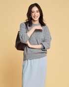 【ドゥクラッセ/DoCLASSE】のラメ糸スパンコールニット・片畦クルーネック グレー|ID: prp329100004919870 ipo3291000000037093609