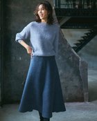 【ドゥクラッセ/DoCLASSE】のラメ糸スパンコールニット・片畦クルーネック サックス|ID: prp329100004919870 ipo3291000000037093610