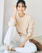 【ドゥクラッセ/DoCLASSE】のラメ糸スパンコールニット・片畦クルーネック シャンパン|ID: prp329100004919870 ipo3291000000037093611