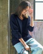 【ドゥクラッセ/DoCLASSE】のウール混タム・Vネックロングニット ネイビー|ID: prp329100004919874 ipo3291000000037254892