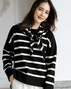 【ドゥクラッセ/DoCLASSE】のウール混・ニットスカーフ ブラックパターン|ID: prp329100004919881 ipo3291000000036911229