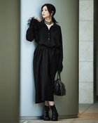 【ドゥクラッセ/DoCLASSE】のウールライクストレッチ・2WAY袖ワンピース 人気、トレンドファッション・服の通販 founy(ファニー) ファッション Fashion レディースファッション Fashion for Women ワンピース Dresses セレモニー Ceremony フェザー Feather, Feather Detail リラックス Relax, Relaxed Fit ビジネス 仕事 通勤 Business / Work / Commuting thumbnail ブラック|ID: prp329100004919883 ipo3291000000036911240