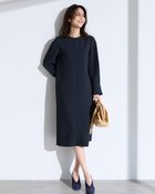 【ドゥクラッセ/DoCLASSE】のスポンジWクロス・Aラインワンピース ミッドナイトブルー|ID: prp329100004919887 ipo3291000000036911259