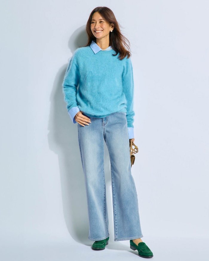 【ドゥクラッセ/DoCLASSE】の裏ベロアデニム・ワイド/72cm インテリア・キッズ・メンズ・レディースファッション・服の通販 founy(ファニー) https://founy.com/ ファッション Fashion レディースファッション Fashion for Women パンツ Pants & Trousers デニム Denim, Jeans Material ベロア Velour, Soft Velvet ワイド Wide, Wide Fit |ID: prp329100004919892 ipo3291000000037097656