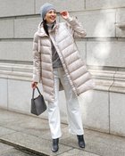 【ドゥクラッセ/DoCLASSE】の艶Airダウン・スタンドカラーロングコート ストーン|ID: prp329100004919901 ipo3291000000037101483