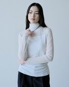 【ドゥクラッセ/DoCLASSE】のストレッチオーガンジー・ハイネックトップス オフホワイト|ID:prp329100004919906