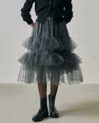 【ドゥクラッセ/DoCLASSE】のチュールフリル・ティアードスカート グレー|ID: prp329100004919954 ipo3291000000036911539