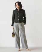 【ドゥクラッセ/DoCLASSE】のグラシエツイル・タックセミワイドパンツ グレー|ID: prp329100004919972 ipo3291000000037056821