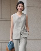 【ドゥクラッセ/DoCLASSE】のスポンジWクロス・コンパクトジレ グレー|ID: prp329100004919973 ipo3291000000037093621