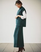 【ドゥクラッセ/DoCLASSE】のハイネックベスト&スカートセットアップ ダークグリーン|ID: prp329100004919975 ipo3291000000036911615