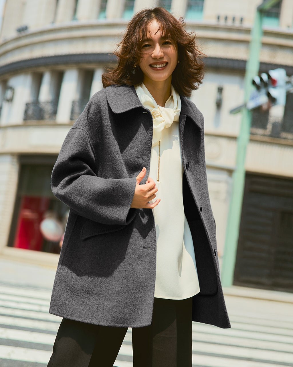 【ドゥクラッセ/DoCLASSE】のピュアウールリバー・ミドルステンコート 人気、トレンドファッション・服の通販 founy(ファニー) 　ファッション　Fashion　レディースファッション　Fashion for Women　アウター　Coat / Outerwear Collection　コート・ロングコート・ピーコート　Long Coats, Peacoats & More　 other-1|ID: prp329100004919983 ipo3291000000036911652