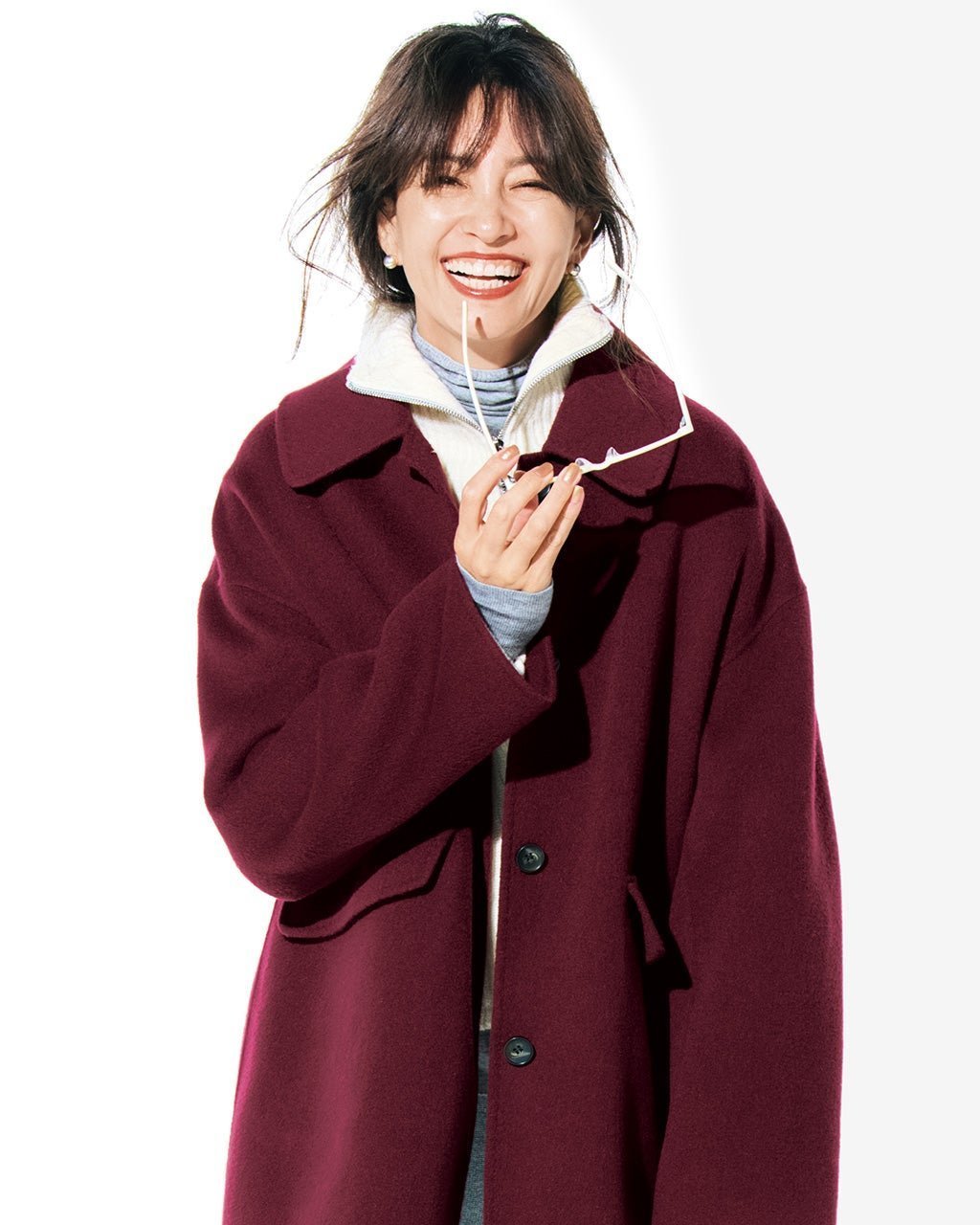 【ドゥクラッセ/DoCLASSE】のピュアウールリバー・ミドルステンコート インテリア・キッズ・メンズ・レディースファッション・服の通販 founy(ファニー) 　ファッション　Fashion　レディースファッション　Fashion for Women　アウター　Coat / Outerwear Collection　コート・ロングコート・ピーコート　Long Coats, Peacoats & More　ボルドー|ID: prp329100004919983 ipo3291000000036911658