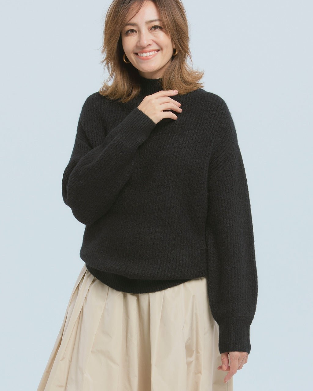 【ドゥクラッセ/DoCLASSE】のウール混フラッフィー・ハイネックセーター インテリア・キッズ・メンズ・レディースファッション・服の通販 founy(ファニー) 　ファッション　Fashion　レディースファッション　Fashion for Women　トップス・カットソー　Cut & Sew Tops　ニット　Knit Tops & Sweaters　スリーブ　Sleeve, Long Sleeve / Short Sleeve　セーター　Sweater, Knitwear　パターン　Pattern, Design Print　リラックス　Relax, Relaxed Fit　冬　Winter / This Winter　ブラック|ID: prp329100004919984 ipo3291000000037023221