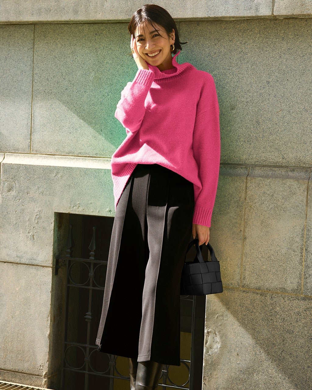 【ドゥクラッセ/DoCLASSE】のウール混タム・タートルネックロングニット インテリア・キッズ・メンズ・レディースファッション・服の通販 founy(ファニー) 　ファッション　Fashion　レディースファッション　Fashion for Women　トップス・カットソー　Cut & Sew Tops　ニット　Knit Tops & Sweaters　タートルネック・ハイネックトップス　Turtlenecks & High-Neck Tops　なめらか　Smooth, Silky Texture　ショルダー　Shoulder, Shoulder Strap　ストレッチ　Stretch, Stretchy Fabric　スマート　Smart, Elegant　スリット　Slit, Slit Detail　セーター　Sweater, Knitwear　タートルネック　Turtleneck, High Neck　ドロップ　Drop Shoulder, Dropped Style　エレガント 上品　Elegant　人気　Popular, Best Seller　ピンク|ID: prp329100004919993 ipo3291000000036911717