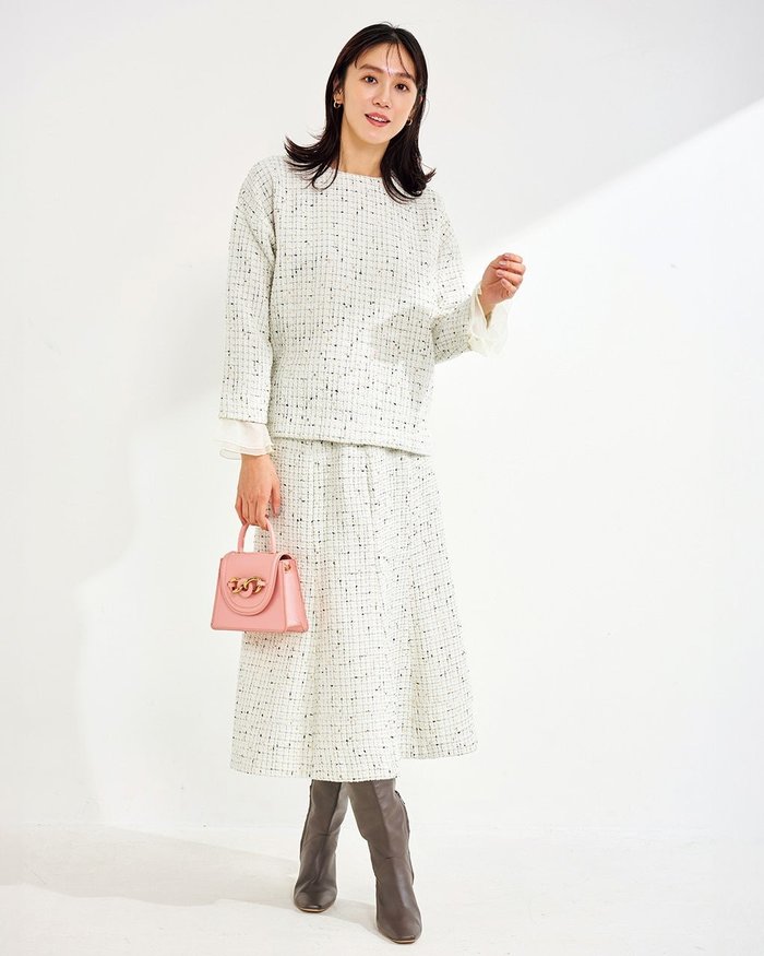 【ドゥクラッセ/DoCLASSE】のツイーディジャカード・ミディスカート インテリア・キッズ・メンズ・レディースファッション・服の通販 founy(ファニー) https://founy.com/ ファッション Fashion レディースファッション Fashion for Women スカート Skirts おすすめ Recommended / Our Picks オケージョン Occasion Wear シンプル Simple, Minimal ジャケット Jacket, Outerwear ストレッチ Stretch, Stretchy Fabric セットアップ Set-Up, Coordinated Outfit セレモニー Ceremony ツイード Twill, Twill Weave パーティ Party, Party Style |ID: prp329100004920006 ipo3291000000037093638