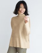【ドゥクラッセ/DoCLASSE】のピュアカシミヤ・切替ハイネック ライトモカ|ID: prp329100004920012 ipo3291000000037093646