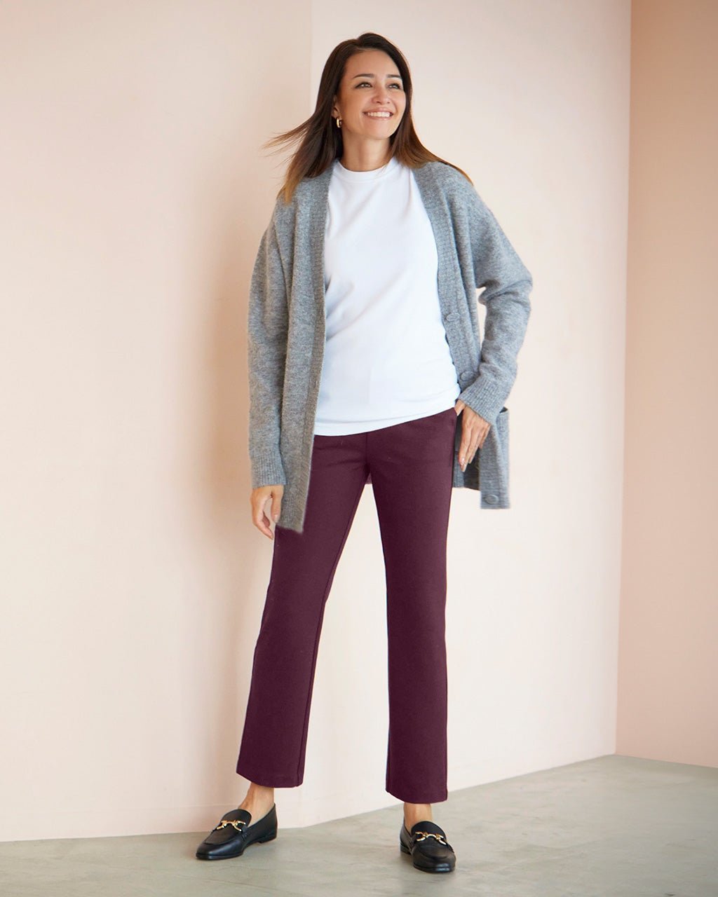 【ドゥクラッセ/DoCLASSE】のプレミアサーモN・スリムストレート64cm インテリア・キッズ・メンズ・レディースファッション・服の通販 founy(ファニー) 　ファッション　Fashion　レディースファッション　Fashion for Women　パンツ　Pants & Trousers　ストレッチ　Stretch, Stretchy Fabric　ストレート　Straight, Straight Cut　スリム　Slim, Slim Fit　タイツ　Tights, Legwear　人気　Popular, Best Seller　ポケット　Pocket, Pocket Detail　ワイド　Wide, Wide Fit　エレガント 上品　Elegant　ボルドー|ID: prp329100004920014 ipo3291000000036911843