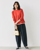 【ドゥクラッセ/DoCLASSE】のストレッチニット・リブ配色クルーネック スカーレット|ID: prp329100004920015 ipo3291000000037255102
