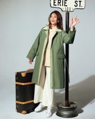 【ドゥクラッセ/DoCLASSE】のマジカルサーモ・配色ステンカラーコート カーキ|ID: prp329100004920020 ipo3291000000037097675