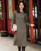 【ドゥクラッセ/DoCLASSE】のファインジャカード・サックワンピース 人気、トレンドファッション・服の通販 founy(ファニー) ファッション Fashion レディースファッション Fashion for Women ワンピース Dresses アクセサリー Fashion Accessories シンプル Simple, Minimal ストレッチ Stretch, Stretchy Fabric スリット Slit, Slit Detail ツイード Twill, Twill Weave 人気 Popular, Best Seller 再入荷 Restock / Back in Stock thumbnail ブラウンパターン|ID: prp329100004920025 ipo3291000000036911904