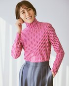 【ドゥクラッセ/DoCLASSE】の超長綿タートルネック/モダン柄 レッドパターン|ID: prp329100004920031 ipo3291000000036911937