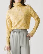 【ドゥクラッセ/DoCLASSE】の超長綿タートルネック/モダン柄 イエロー×ベージュ|ID: prp329100004920031 ipo3291000000036911939