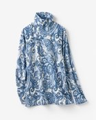 【ドゥクラッセ/DoCLASSE】の超長綿タートルネック/モダン柄 オフ×ブルー|ID: prp329100004920031 ipo3291000000036911941