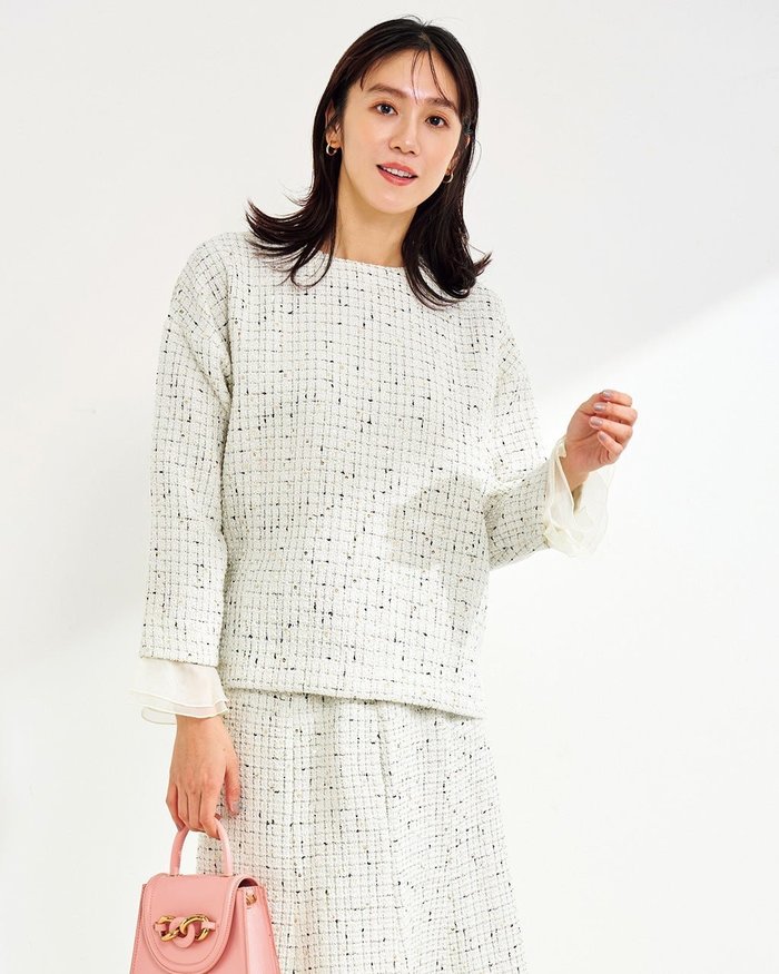 【ドゥクラッセ/DoCLASSE】のツイーディジャカード・プルオーバー インテリア・キッズ・メンズ・レディースファッション・服の通販 founy(ファニー) https://founy.com/ ファッション Fashion レディースファッション Fashion for Women トップス・カットソー Cut & Sew Tops カジュアルプルオーバー・ニットトップス Pullovers & Knit Tops / Casual Pullovers オケージョン Occasion Wear ストレッチ Stretch, Stretchy Fabric セットアップ Set-Up, Coordinated Outfit セレモニー Ceremony ツイード Twill, Twill Weave パーティ Party, Party Style フリル Frill, Ruffle フレア Flare, Flared |ID: prp329100004920045 ipo3291000000036912000