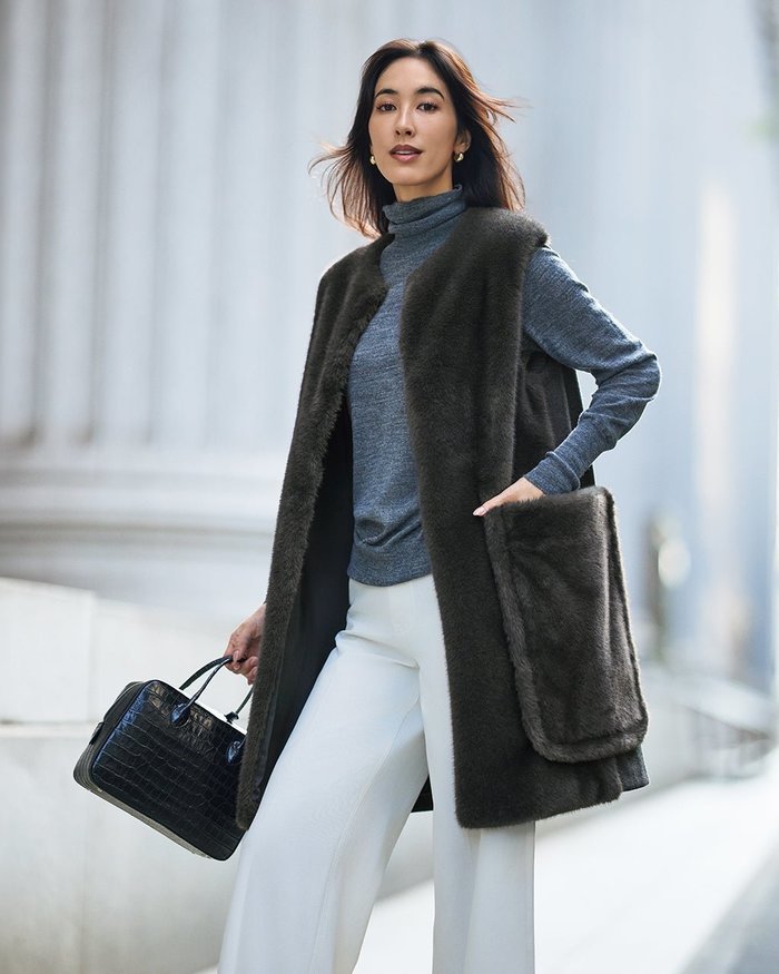 【ドゥクラッセ/DoCLASSE】のエコミンク・異素材ジレ インテリア・キッズ・メンズ・レディースファッション・服の通販 founy(ファニー) https://founy.com/ ファッション Fashion レディースファッション Fashion for Women アウター Coat / Outerwear Collection レディースジャケット・軽アウター Jackets おすすめ Recommended / Our Picks ジャケット Jacket, Outerwear 冬 Winter / This Winter |ID: prp329100004920046 ipo3291000000037101566