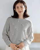 【ドゥクラッセ/DoCLASSE】のフラワーモチーフ・アルパカ混セーター グレー|ID: prp329100004920049 ipo3291000000036912017