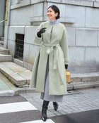 【ドゥクラッセ/DoCLASSE】のウールライクニードル・ロングコート ブルーグリーン|ID: prp329100004920056 ipo3291000000037101574