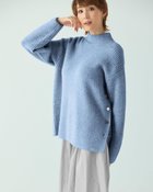 【ドゥクラッセ/DoCLASSE】のウール混フラッフィー・サイドボタンハイネック ダスティーブルー|ID: prp329100004920059 ipo3291000000037244880