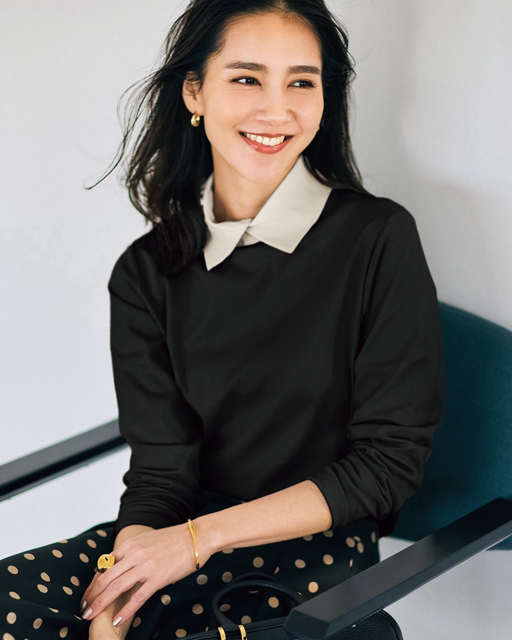 【ドゥクラッセ/DoCLASSE】の超長綿・衿付きハイネックカットソー インテリア・キッズ・メンズ・レディースファッション・服の通販 founy(ファニー) 　ファッション　Fashion　レディースファッション　Fashion for Women　トップス・カットソー　Cut & Sew Tops　シャツ・ブラウス・オフィスカジュアル　Elegant Blouses & Button-Ups　ロングTシャツ・Tシャツ　Longline T-Shirts & Tees　カットソー・ベーシックTシャツ　Cut-and-Sewn Tops / Stretch Tees & Basics　カットソー　Cut and Sewn Top　チェック　Check, Plaid, Tartan　フロント　Front, Front Design　ブラックパターン|ID: prp329100004920060 ipo3291000000036912072