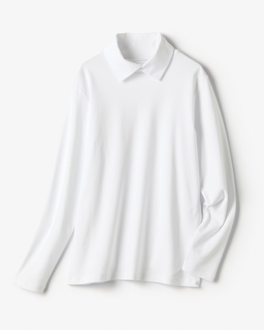 【ドゥクラッセ/DoCLASSE】の超長綿・衿付きハイネックカットソー インテリア・キッズ・メンズ・レディースファッション・服の通販 founy(ファニー) 　ファッション　Fashion　レディースファッション　Fashion for Women　トップス・カットソー　Cut & Sew Tops　シャツ・ブラウス・オフィスカジュアル　Elegant Blouses & Button-Ups　ロングTシャツ・Tシャツ　Longline T-Shirts & Tees　カットソー・ベーシックTシャツ　Cut-and-Sewn Tops / Stretch Tees & Basics　カットソー　Cut and Sewn Top　チェック　Check, Plaid, Tartan　フロント　Front, Front Design　ホワイト|ID: prp329100004920060 ipo3291000000036912083