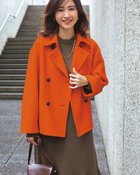 【ドゥクラッセ/DoCLASSE】のウール混ボンディング・ピーコート オレンジ|ID: prp329100004920061 ipo3291000000036912089