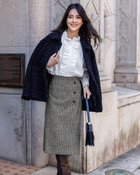 【ドゥクラッセ/DoCLASSE】のウールライクニードル・ラップ風スカート チェック|ID: prp329100004920062 ipo3291000000037023404