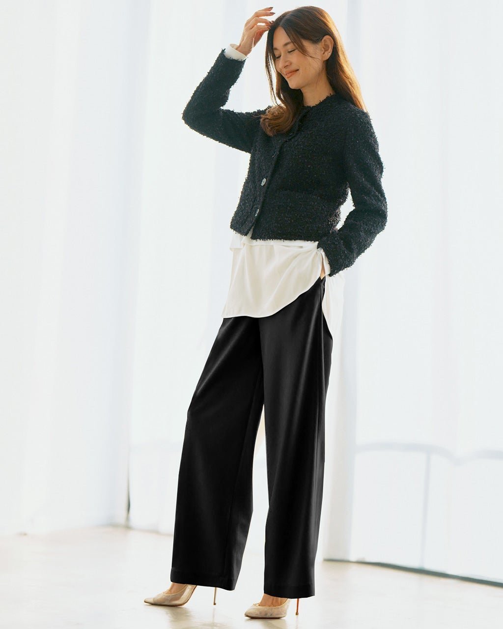 【ドゥクラッセ/DoCLASSE】のビューティバイアスパンツⅡ/70cm インテリア・キッズ・メンズ・レディースファッション・服の通販 founy(ファニー) 　ファッション　Fashion　レディースファッション　Fashion for Women　パンツ　Pants & Trousers　ブラック|ID: prp329100004920064 ipo3291000000037023418