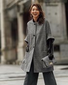 【ドゥクラッセ/DoCLASSE】の起毛ニードル・ポンチョコート チェック|ID: prp329100004920069 ipo3291000000036912131