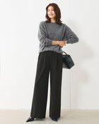 【ドゥクラッセ/DoCLASSE】のフランネルタッチ・ストレッチセミワイドパンツ ブラック|ID: prp329100004920070 ipo3291000000037097706