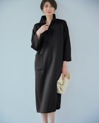 【ドゥクラッセ/DoCLASSE】の綾目ダンボールニット・衿付きワンピース ブラック|ID: prp329100004920071 ipo3291000000037255284