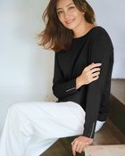 【ドゥクラッセ/DoCLASSE】のドライタッチニット・ボートネック 人気、トレンドファッション・服の通販 founy(ファニー) ファッション Fashion レディースファッション Fashion for Women トップス・カットソー Cut & Sew Tops ニット Knit Tops & Sweaters インナー Innerwear カフス Cuff Design ジャケット Jacket, Outerwear スマート Smart, Elegant セーター Sweater, Knitwear デニム Denim, Jeans Material ボーダー Border, Stripe ロング Long, Long-Length エレガント 上品 Elegant thumbnail ブラック|ID: prp329100004920078 ipo3291000000036912172