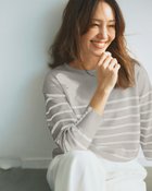 【ドゥクラッセ/DoCLASSE】のストレッチニット・袖ボタンボートネック 人気、トレンドファッション・服の通販 founy(ファニー) ファッション Fashion レディースファッション Fashion for Women トップス・カットソー Cut & Sew Tops ニット Knit Tops & Sweaters おすすめ Recommended / Our Picks なめらか Smooth, Silky Texture シンプル Simple, Minimal ストレッチ Stretch, Stretchy Fabric セーター Sweater, Knitwear ロング Long, Long-Length エレガント 上品 Elegant thumbnail グレー&times;ホワイト|ID: prp329100004920094 ipo3291000000036912268