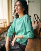 【ドゥクラッセ/DoCLASSE】のストレッチニット・袖ボタンボートネック ブルーグリーン|ID: prp329100004920094 ipo3291000000037244948